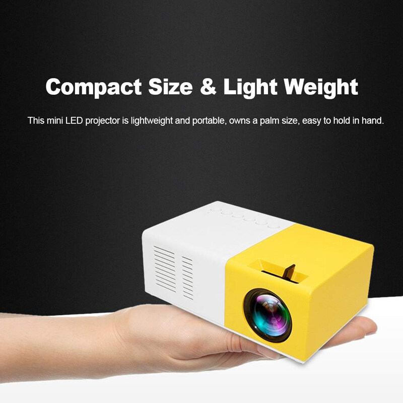 Mini Pocket LED Projector Portable with Remote, White/Yellow