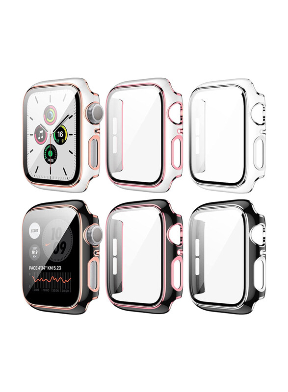 

JZK Full Coverage Hard PC HD Ultra-Thin Guard Bumper Case with Tempered Glass Screen Protector for Apple Watch Series3/2/1 & iWatch 42mm, 14 Pieces, M