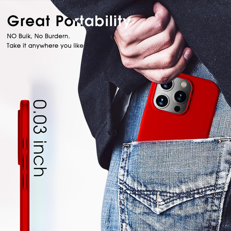 X-Level Apple iPhone 15 Pro 6.1-Inch 2023 Slim Fit Ultra-Thin Soft TPU Matte Finish Coating Guardian Series Back Case Cover, Red