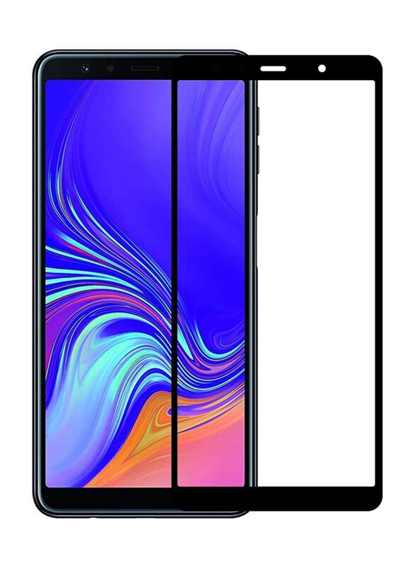 

Generic Samsung Galaxy A7 2018 Full Coverage 5D Glass Curved Tempered Screen Protector, Black/Silver