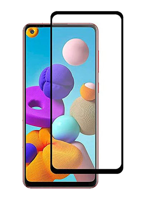 

Generic Samsung Galaxy A21s Full Glue Tempered Glass Screen Protector, 2 Pack, Clear/Black