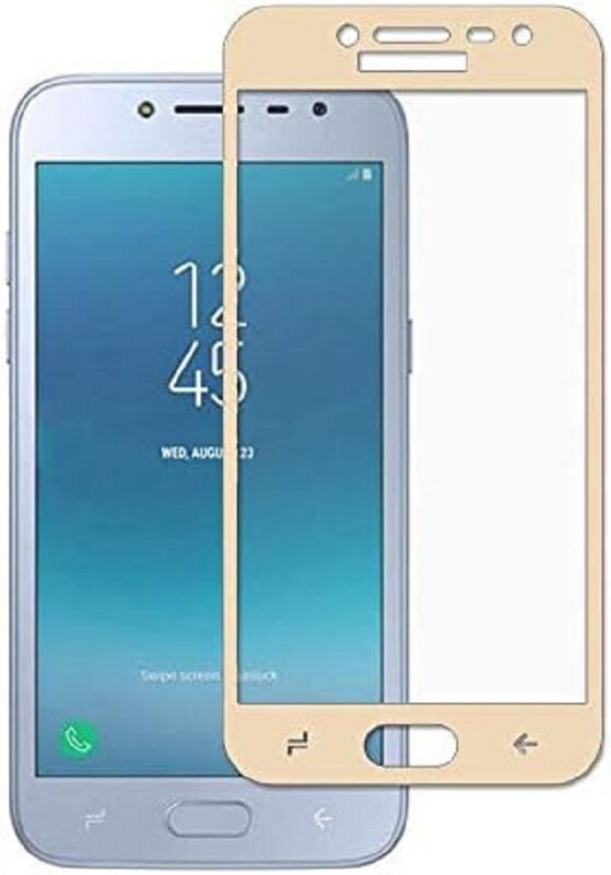 

Generic Samsung Galaxy Grand Prime Pro/Samsung Galaxy J2 Pro 2018 5D Curved Tempered Glass Screen Protector, Clear/Gold