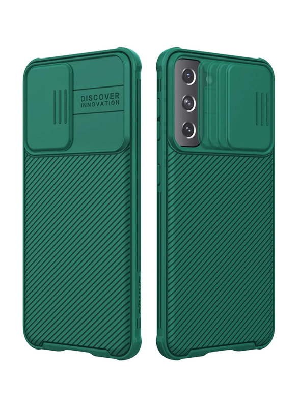 Nillkin Samsung Galaxy S21 6.2 Inch CamShield Pro Slider Camera Close & Open Double Layered Protection TPU + PC Case Cover, Dark Green