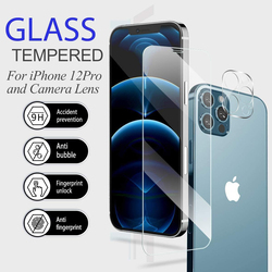 Apple iPhone 12 Pro Anti-Shatter 3D Glass Case-Friendly HD Tempered Glass Screen Protector with Camera Lens Protectors, 4 Pieces, Clear