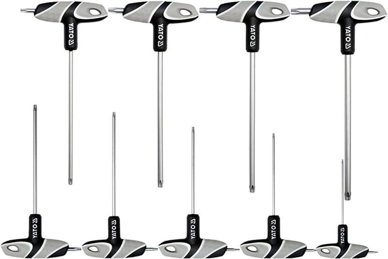 Yato 9-Piece T-Handle Torx Wrench Set, YT-05615, Black/Grey