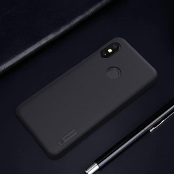 Nillkin Xiaomi Mi A2 Lite Super Frosted Shield Hard Case Anti-Fingerprint Protective Case Cover with Kickstand, Black