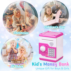 Refasy Bank Machine Real Piggy Bank with Code Electronic for Kids, Ages 6+