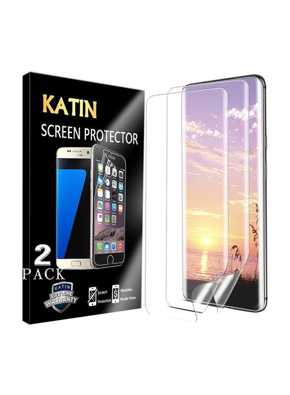 OnePlus 7 Pro Katin 3D TPU Full Max Coverage Case Friendly No-Bubble Screen Protector, 2 Pieces, Clear