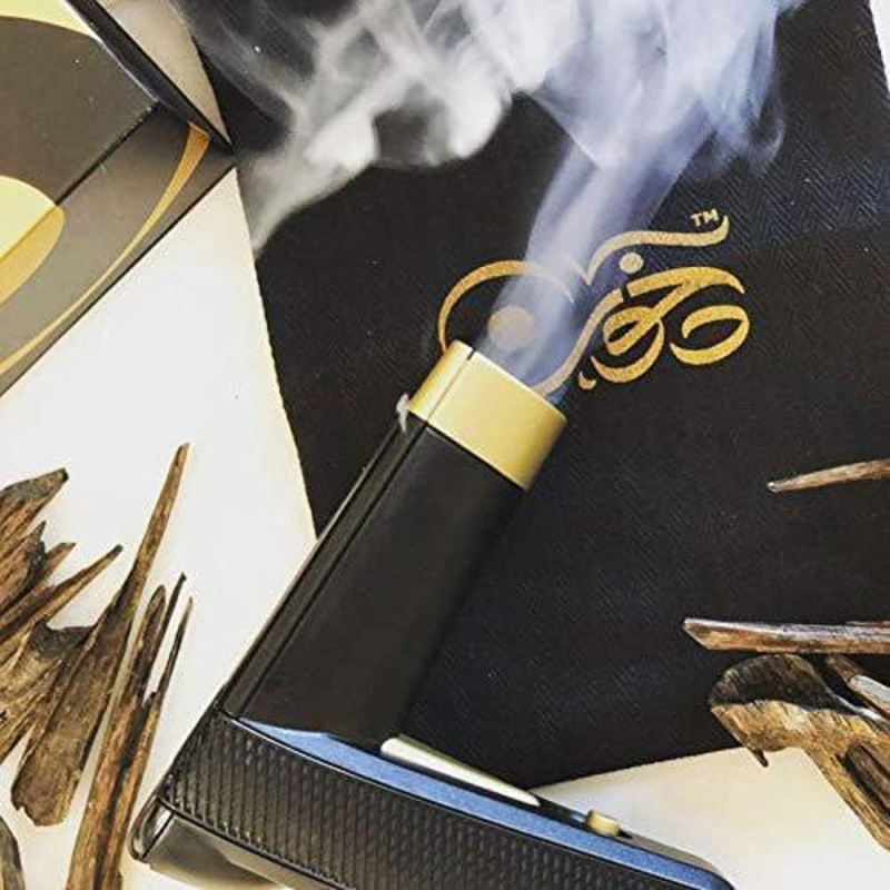 Portable Mini USB Power Incense Burner Arabic Electric Bakhoor, Black/Gold