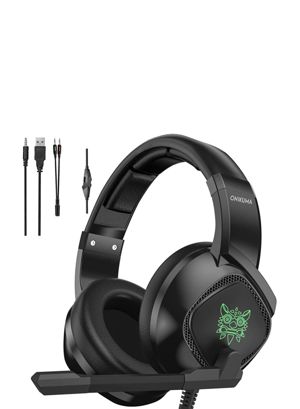 Onikuma K19 3.5mm Wired Noise Cancelling Gaming Headset, Black