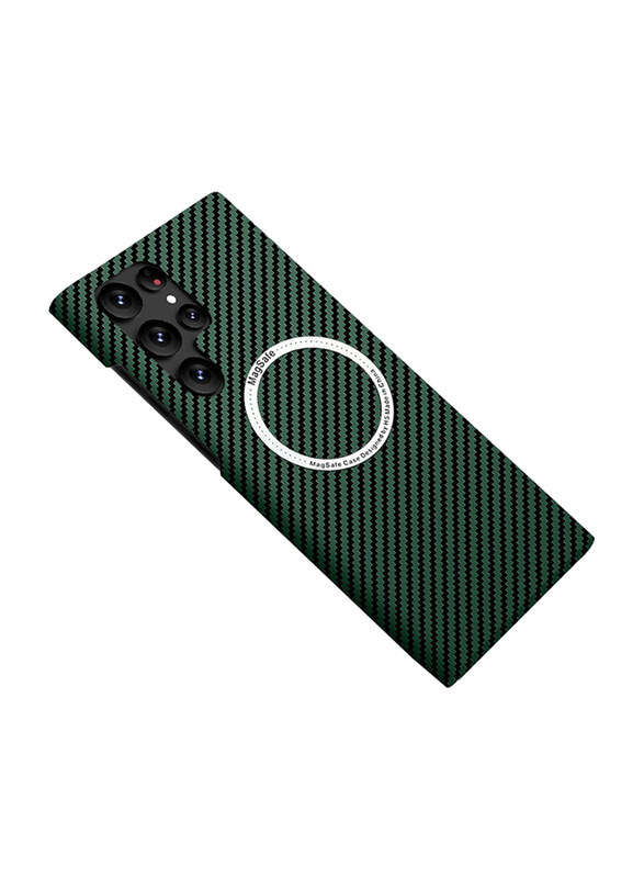 

Anlulu Samsung Galaxy S22 Ultra Magnetic Magsafe Sturdy Durable Aramid Fiber Thin Military Grade Drop Protection Mobile Phone Case Cover, Green