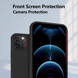 X-Level Apple iPhone 12 Pro Max 6.7-Inch Silicone Slim Thin Soft Gel Rubber Camera Protection Anti-Slip Anti-Scratch Microfiber Lining Cushion Shockproof Case Cover, Black