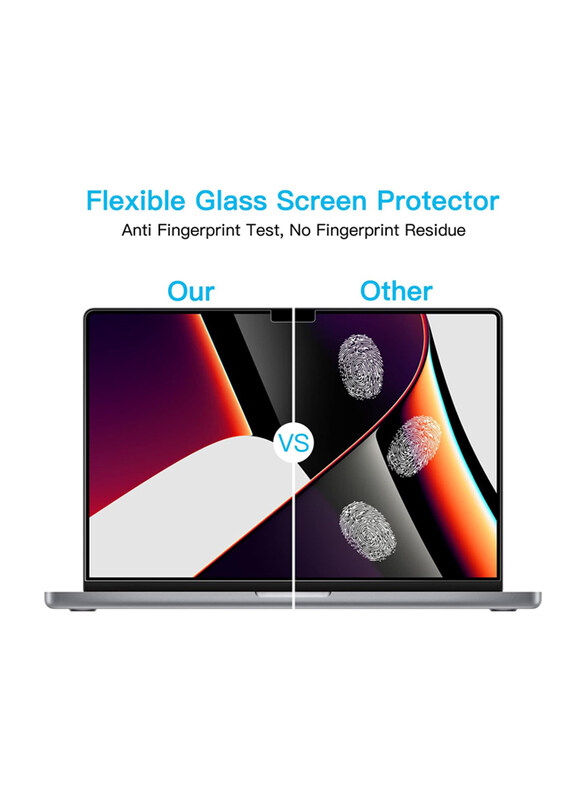 Flexible Glass Screen Protector for MacBook Pro 16-Inch 2021 M1 Pro/M1 Max A2485, Clear