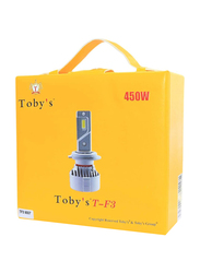 Tobys TF3 9007 30000 Hrs 450W 6500K ZES Technology LED Headlight Bulb Conversion Kit, 2 Pieces, Multicolour