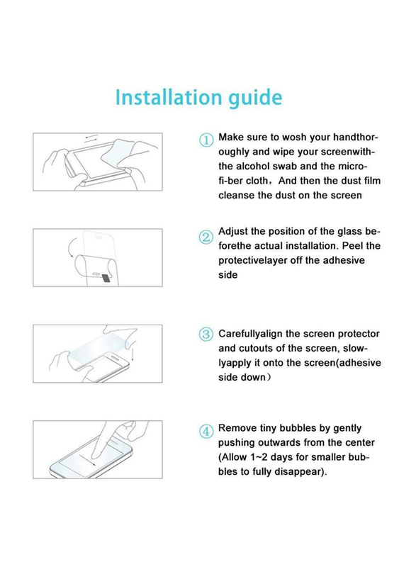 Huawei Mate 20 Pro Ultra-Clear HD Screen Protector Tempered Glass, Clear