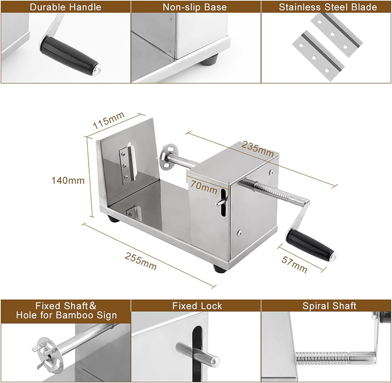 Uten Stainless Steel Potato Tower Machine, Silver