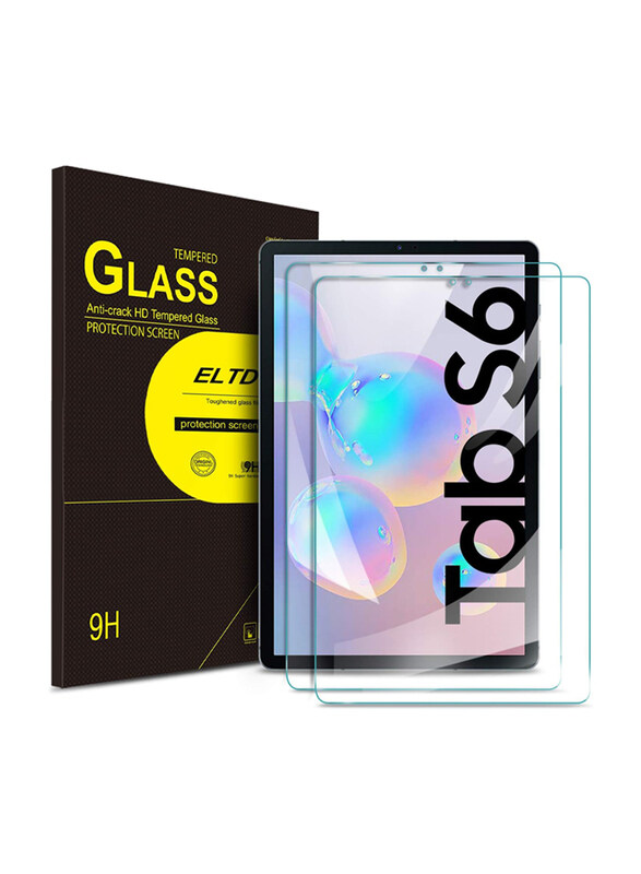 

Generic Samsung Galaxy Tab S6 Easy Installation Bubble Free Anti Scratch Full Coverage Protector Tempered Glass Screen Protector, 2 Pieces, Clear