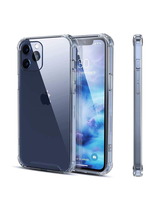 AtoZ Apple iPhone 12 Pro Max Anti Yellow Shockproof Bumper Corners Protection Ultra Slim Crystal Clear Mobile Phone Case Cover, Transparent