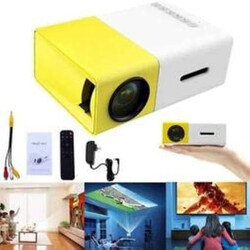 YG300 Mini Portable Projector, Yellow/White