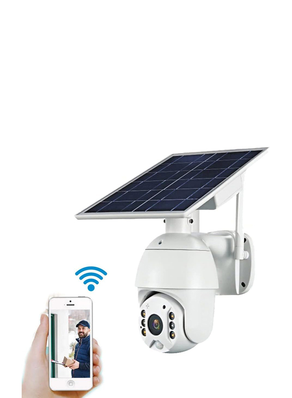 Crony  Rbx-S10-Wifi 1080P 5MP HD Solar Panel Outdoor Surveillance Waterproof CCTV Camera, White