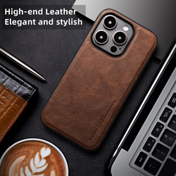 X-Level Apple iPhone 15 Pro Max 2023 Slim Protective Luxury Rugged Shockproof Anti-Scratch Non-Slip Mobile Phone Case Cover, Brown