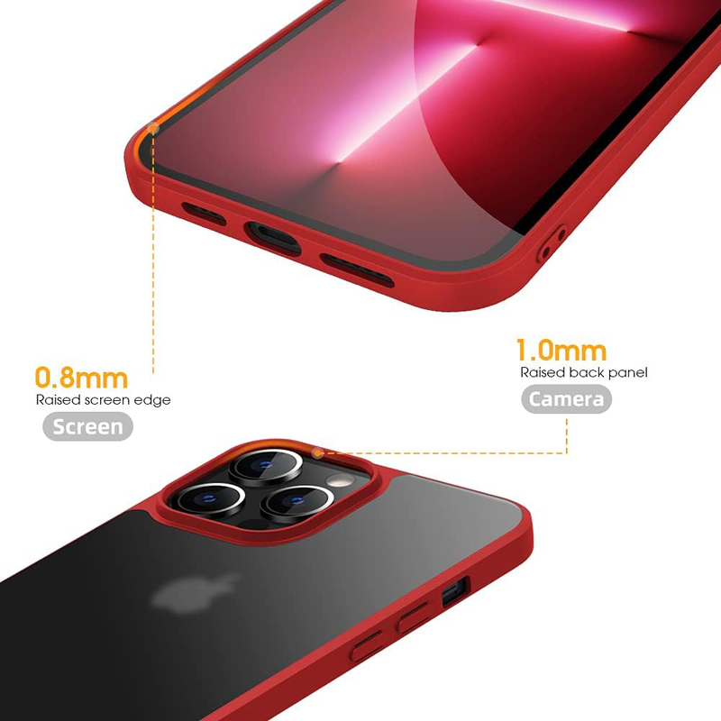 X-Level Apple iPhone 13 Pro TPU Shockproof Matte Finish Mobile Phone Case Cover, Red