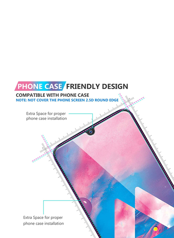 ELTD Samsung Galaxy M30 Anti-Scratch Full Coverage Tempered Glass Screen Protectors, 2 Pieces, Clear