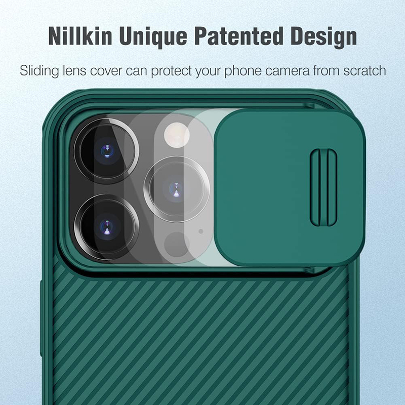 Nillkin Apple iPhone 13 Pro 6.1-Inch Cam Shield Pro Slim Hard PC Camera Protective Anti-Scratch Mobile Phone Case Cover, Green