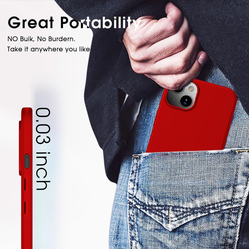 X-Level Apple iPhone 15 6.1-Inch 2023 Slim Fit Ultra-Thin Soft TPU Matte Finish Coating Guardian Series Back Case Cover, Red