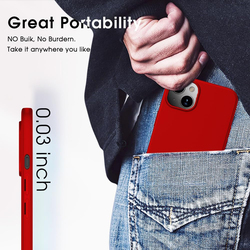 X-Level Apple iPhone 15 6.1-Inch 2023 Slim Fit Ultra-Thin Soft TPU Matte Finish Coating Guardian Series Back Case Cover, Red