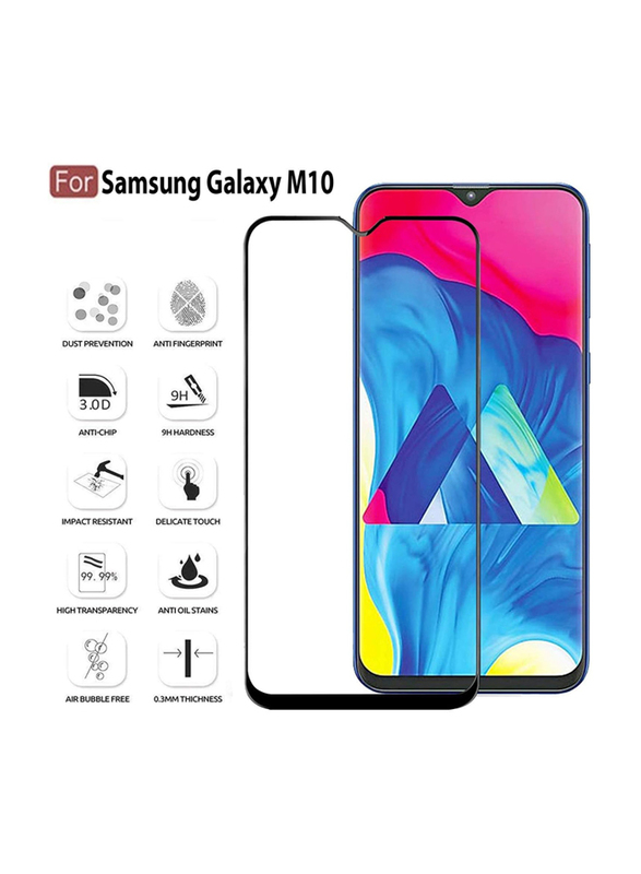 Grip2u Samsung Galaxy M20 Full Glue Coverage Edge to Edge Tempered Glass Screen Protectors, Black