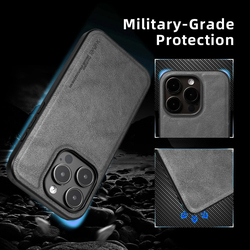 X-Level Apple iPhone 15 Pro Max 2023 Slim Protective Luxury Rugged Shockproof Anti-Scratch Non-Slip Mobile Phone Case Cover, Grey