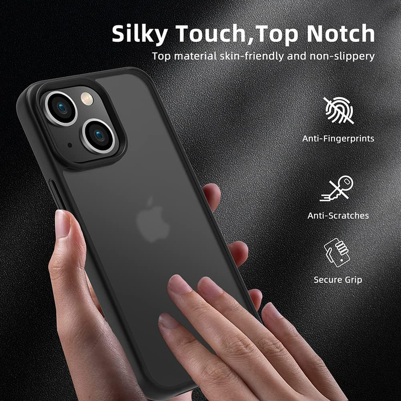 X-Level Apple iPhone 14 TPU Shockproof Matte Finish Mobile Phone Case Cover, Black