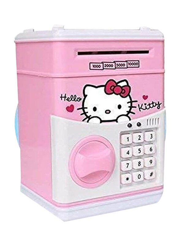 

Generic ATM Kids Piggy Savings Bank With Electronic Lock Piggy Bank and Password (Hello Kitty), Pink, Ages 3+ Years