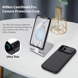 Nillkin Apple iPhone 13 Pro Max 6.7-inch CamShield Pro Hard PC and TPU Slim Mobile Phone Case Cover with Camera Slide Cover Case, Black