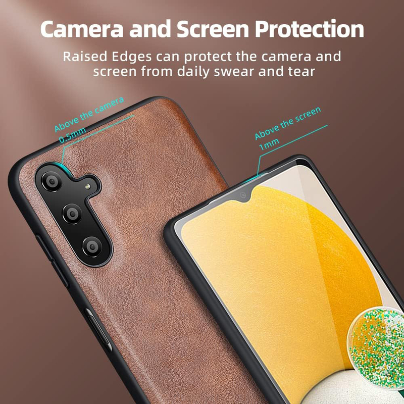 X-Level Samsung Galaxy A13 5G Case Ultra-Thin Slim Premium PU Leather Elegant Soft TPU Bumper Shockproof Protective Mobile Phone Case Cover, Brown