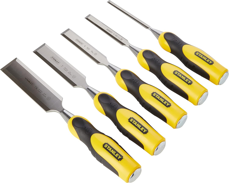 Stanley 5-Piece Dynagrip Chisel with Strike Cap Set, 216885, Multicolour