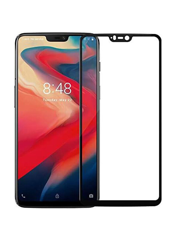 

Generic OnePlus 6 Full Cover & Full Glue 5D Tempered Glass Screen Protectors, Clear/Black