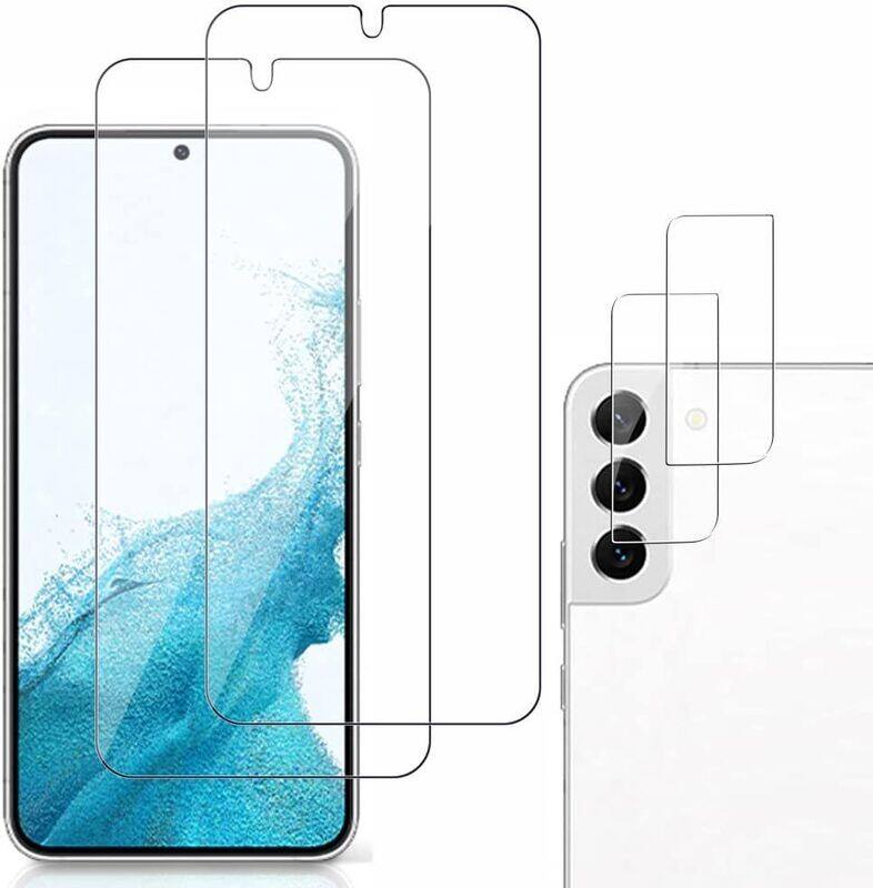 

Generic Samsung Galaxy S22 Plus 5g 9H Hardness, Anti-Scratch, Anti-Fingerprint 2 x Tempered Glass Screen Protector + 2 x Camera Lens Protector, Clear