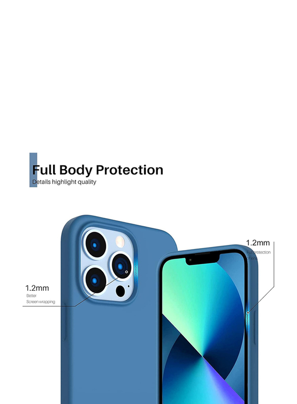 Apple iPhone 13 Pro Silicone Shockproof Bumper Anti-Scratch Mobile Phone Case Cover, Blue