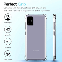 Samsung Galaxy A51 (4G) TPU Bumper Protective Cover Case with Screen Protector, Clear