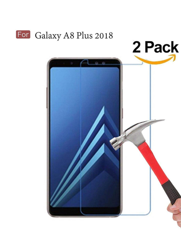 9H Samsung Galaxy A8 Plus HD Tempered Glass Screen Protector Scratch Guard, 2 Pieces, Clear