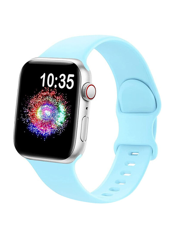 

TreasureMax Elastic Soft Pattern Printed Solo Loop Stretchy Women Strap for Apple Watch 41mm/40mm/38mm/45mm/44mm/42mm/SE/7/6/5/4/3/2/1, Blue