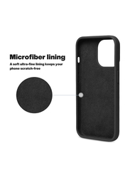 Otofly Apple iPhone 13 Pro Liquid Silicone Slim Protective Shockproof Anti-Scratch Microfiber Lining Mobile Phone Case Cover, Black