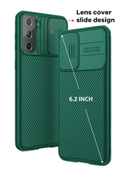 Nillkin Samsung Galaxy S21 6.2 Inch CamShield Pro Slider Camera Close & Open Double Layered Protection TPU + PC Case Cover, Dark Green