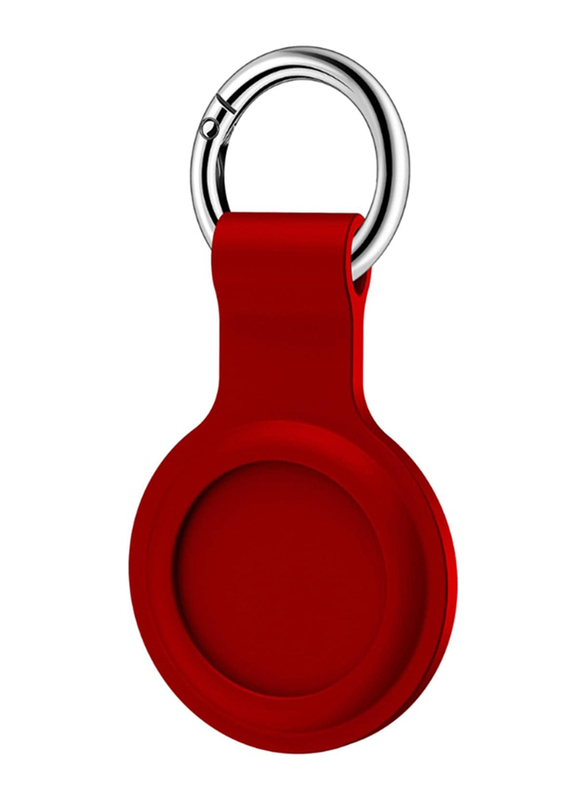 Anti-Scratch Silicone Protective Sleeve Cover Keychain Shell for AirTags Silicone Case, Red