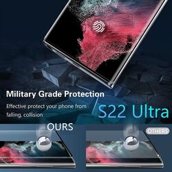 Samsung Galaxy S22 Ultra 5g 9H Hardness, 3D Curved, Anti-Scratch 2 x Tempered Glass Screen Protector + 2 x Camera Lens Protector, Clear