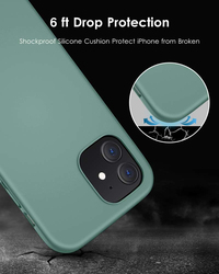 Apple iPhone 12 Shockproof Silicone Mobile Phone Case Cover, Midnight Green