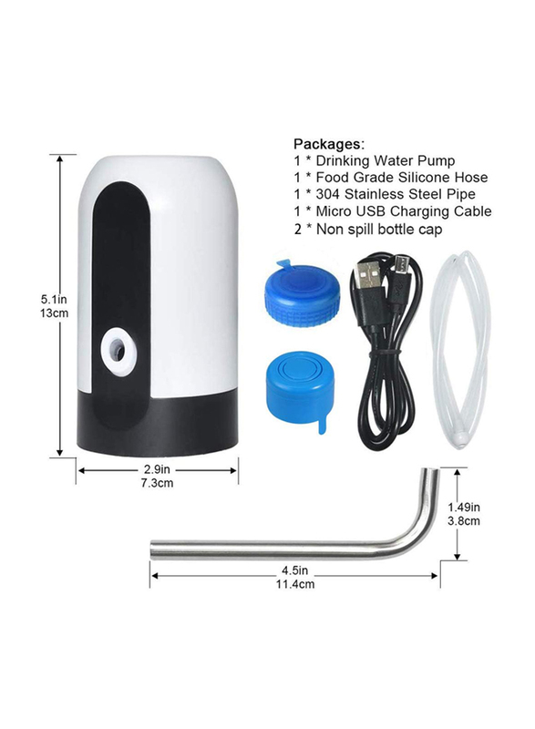 USB Charging Water Dispenser Pump, 4W, White