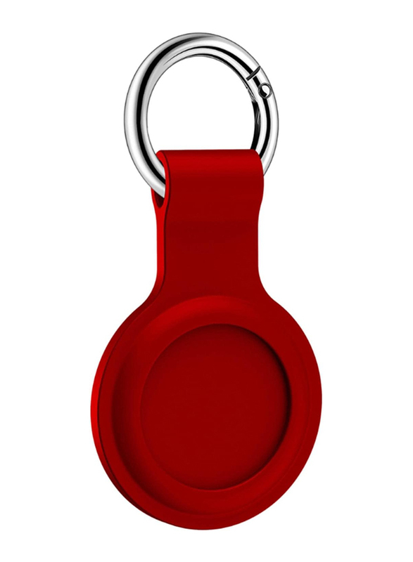 Anti-Scratch Silicone Protective Sleeve Cover Keychain Shell for AirTags Silicone Case, Red